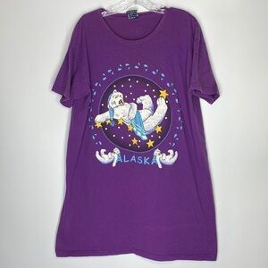 Vintage Polar Graphics Alaska Purple Sleep Shirt OSFA (XL)